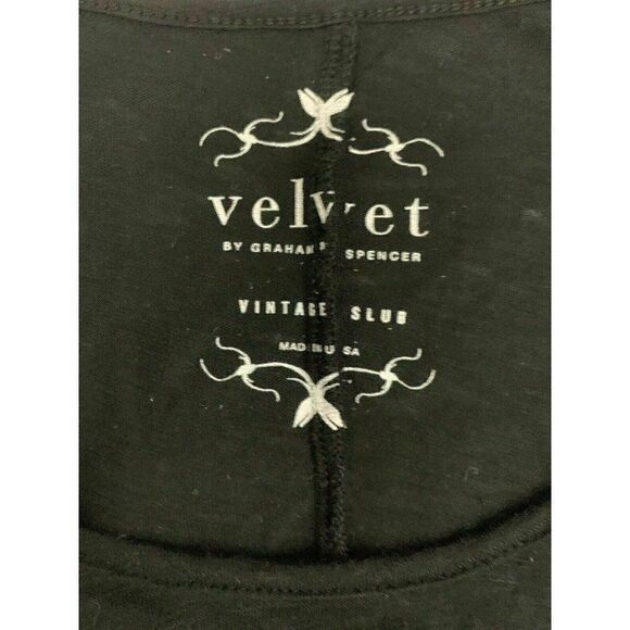 velvet graham spencer Womens Black Short Sleeve Cold Shouder Top T Shirt Xs - Picture 5 of 7